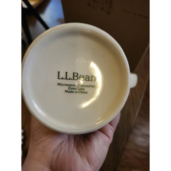 LL Bean Duck Boot Diner Style Coffee Mug Tall White Gray 12 oz Capacity - Picture 3 of 3